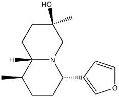 (3R,9aβ)-6α-(3-フラニル)オクタヒドロ-3,9β-ジメチル-1H-キノリジン-3β-オール 化学構造式