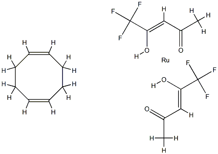 BIS(1,1,1-TRIFLUORO-2,4-PENTANEDIONATO)(1,5-CYCLOOCTADIENE)RUTHENIUM(II),98%, 38704-78-8, 结构式