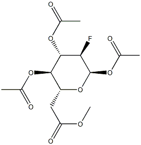 1,3,4,6-TETRA-O-ACETYL-2-DEOXY-2-FLUORO-D-GLUCOPYRANOSE Structure