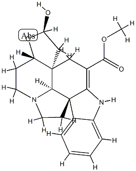(5α,12β,19α,21R)-2,3-Didehydro-6α,21-epoxy-21-hydroxyaspidospermidine-3-carboxylic acid methyl ester Struktur