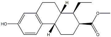 [1R,(+)]-1β-Ethyl-1,2,3,4,4aβ,9,10,10aα-octahydro-7-hydroxy-2-methylphenanthrene-2β-carboxylic acid Struktur