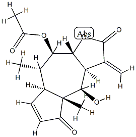 (3aS)-3,3aα,4,4a,7aα,8,9,9aβ-Octahydro-4β-hydroxy-4aβ,8α-dimethyl-3-methylene-9β-acetoxyazuleno[6,5-b]furan-2,5-dione 结构式