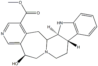 (5S)-5,8,9,14,14bβ,15-Hexahydro-5-hydroxy-6H-pyrido[4'',3'':4',5']azepino[1',2':1,2]pyrido[3,4-b]indole-1-carboxylic acid methyl ester Structure