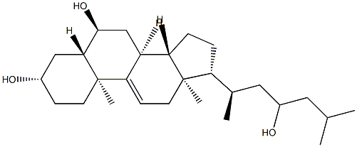 5α-Cholest-9(11)-ene-3β,6α,23-triol 结构式