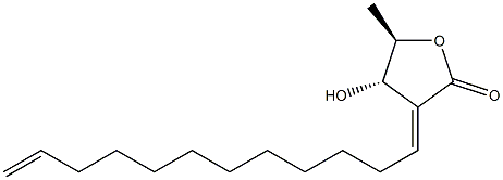 4α-Hydroxy-5β-methyl-3-[(E)-11-dodecen-1-ylidene]-4,5-dihydrofuran-2(3H)-one 结构式