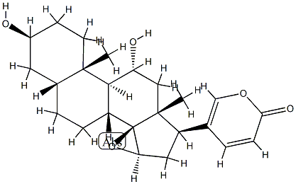 14,15β-エポキシ-3β,11α-ジヒドロキシ-5β-ブファ-20,22-ジエノリド 化学構造式