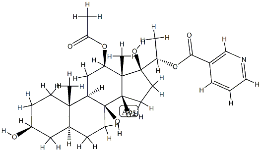 (17S,20S)-5α-Pregnane-3β,8,12β,14β,17,20-hexol 12-acetate 20-(3-pyridinecarboxylate)|