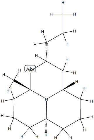 (2R,3aβ,6aα)-デカヒドロ-9aβ-メチル-2α-プロピル-2H-[1,3]オキサジノ[2,3,4-de]キノリジン 化学構造式
