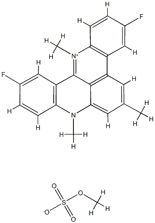 2,11,14-トリメチル-6,18-ジフルオロ-2-アゾニア-14-アザペンタシクロ[11.7.1.03,8.09,21.015,20]ヘニコサン-1,3,5,7,9,11,13(21),15(20),16,18-デカエン・ブロミド 化学構造式