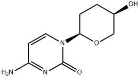 4-アミノ-1-[(2R)-テトラヒドロ-5β-ヒドロキシ-2H-ピラン-2-イル]ピリミジン-2(1H)-オン 化学構造式