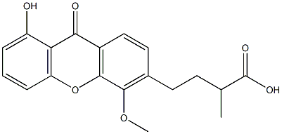 8-Hydroxy-4-methoxy-α-methyl-9-oxo-9H-xanthene-3-butanoic acid 结构式