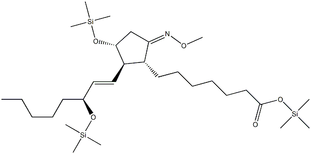 (9E,11R,13E,15S)-9-(Methoxyimino)-11α,15-bis(trimethylsiloxy)prost-13-en-1-oic acid trimethylsilyl ester 结构式