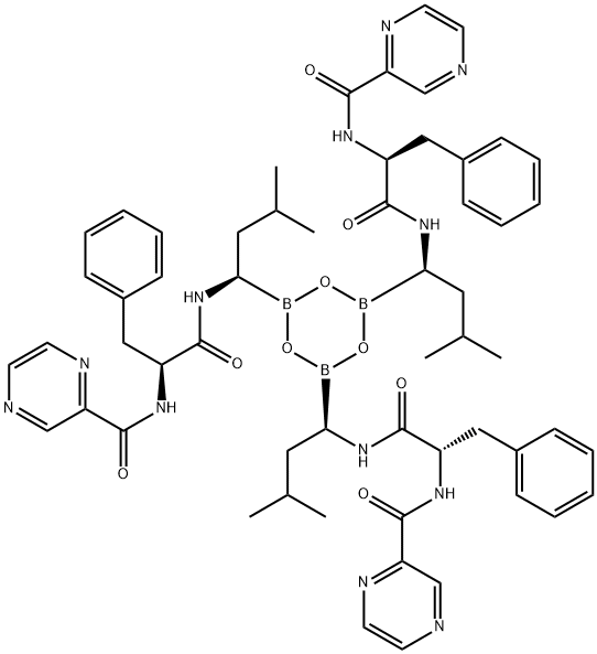 2-PyrazinecarboxaMide, N,N',N''-[2,4,6-boroxintriyltris[[(1R)-3-Methylbutylidene]iMino[(1S)-2-oxo-1-(phenylMethyl)-2,1-ethanediyl]]]tris- Struktur