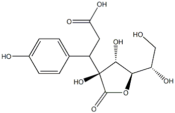 (3S,βS)-5β-[(1S)-1,2-Dihydroxyethyl]-tetrahydro-3β,4α-dihydroxy-β-(4-hydroxyphenyl)-2-oxo-3-furanpropanoic acid Structure