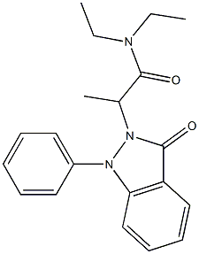 N,N-Diethyl-1,3-dihydro-α-methyl-3-oxo-1-phenyl-2H-indazole-2-acetamide Struktur