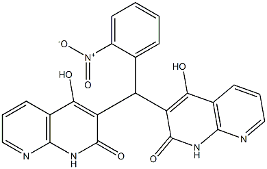 1,8-Naphthyridin-2(1H)-one,3,3-[(2-nitrophenyl)methylene]bis[4-hydroxy-(9CI),393127-80-5,结构式