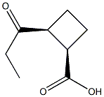 Cyclobutanecarboxylic acid, 2-(1-oxopropyl)-, (1R,2S)-rel- (9CI) Structure