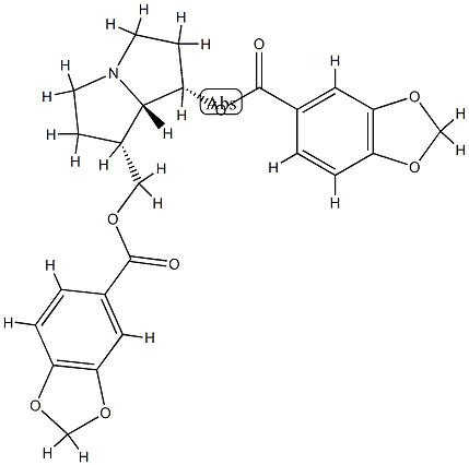 1,3-Benzodioxole-5-carboxylic acid, (7-((1,3-benzodioxol-5-ylcarbonyl) oxy)hexahydro-1H-pyrrolizin-1-yl)methyl ester, (1S-(1alpha,7alpha,7abe ta))-|