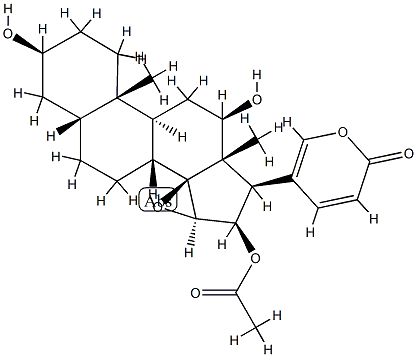 12β-Hydroxy-16β-acetoxy-14,15β-epoxy-3β-hydroxy-5β-bufa-20,22-dienolide 结构式