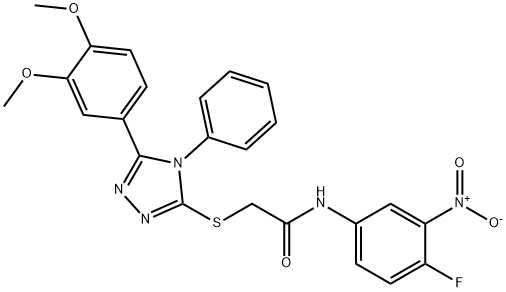 2-{[5-(3,4-dimethoxyphenyl)-4-phenyl-4H-1,2,4-triazol-3-yl]sulfanyl}-N-{4-fluoro-3-nitrophenyl}acetamide Structure