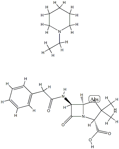 39879-63-5 [2S-(2alpha,5alpha,6beta)]-3,3-dimethyl-7-oxo-6-[(phenylacetyl)amino]-4-thia-1-azabicyclo[3.2.0]heptane-2-carboxylic acid, compound with 1-ethylpiperidine (1:1) 