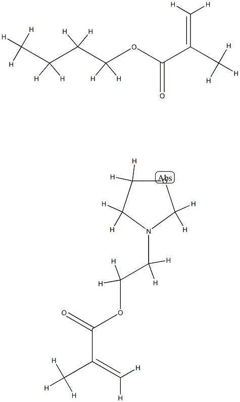 2-Propenoic acid, 2-methyl-, butyl ester, polymer with 2-(3-oxazolidinyl)ethyl 2-methyl-2-propenoate Struktur