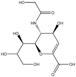 N-乙二醇基-2,3-二脱氢-2-脱氧神经氨酸 结构式