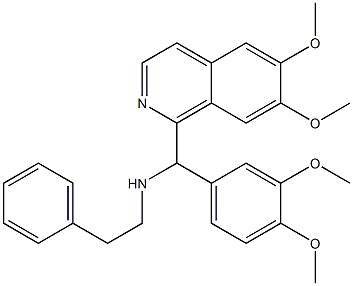 6,7-Dimethoxy-α-(3,4-dimethoxyphenyl)-N-(2-phenylethyl)isoquinoline-1-methanamine 结构式