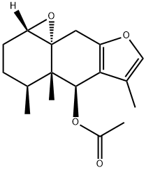 (1aS,9aR)-1aα,2,4,4a,5,9-Hexahydro-4α,4aα,6-trimethyl-3H-oxireno[8,8a]naphtho[2,3-b]furan-5α-ol acetate,40072-65-9,结构式