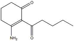 2-Cyclohexen-1-one,3-amino-2-(1-oxopentyl)-(9CI) 化学構造式