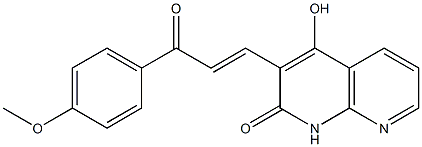 1,8-Naphthyridin-2(1H)-one,4-hydroxy-3-[3-(4-methoxyphenyl)-3-oxo-1-propenyl]-(9CI) Structure