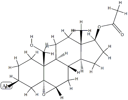 5,6α-Epoxy-3β-fluoro-5α-androstane-17β,19-diol 17-acetate Struktur