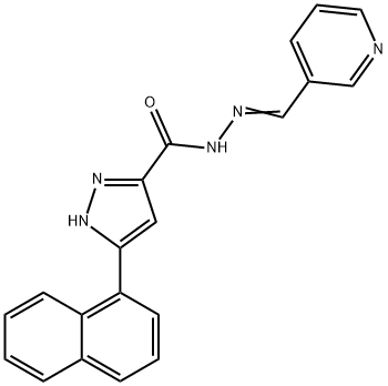 3-(1-naphthyl)-N'-(3-pyridinylmethylene)-1H-pyrazole-5-carbohydrazide 化学構造式