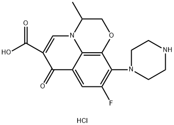 Desmethyl Ofloxacin Hydrochloride, 402930-70-5, 结构式