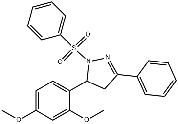 5-(2,4-dimethoxyphenyl)-3-phenyl-1-(phenylsulfonyl)-4,5-dihydro-1H-pyrazole,402951-54-6,结构式