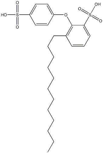 2(or 5)-dodecyl-5(or 2)-(4-sulphophenoxy)benzenesulphonic acid,40305-80-4,结构式