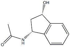 Acetamide, N-[(1R,3S)-2,3-dihydro-3-hydroxy-1H-inden-1-yl]-, rel- (9CI) Struktur