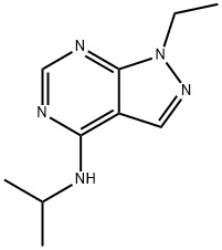 1H-Pyrazolo[3,4-d]pyrimidin-4-amine,1-ethyl-N-(1-methylethyl)-(9CI) 结构式