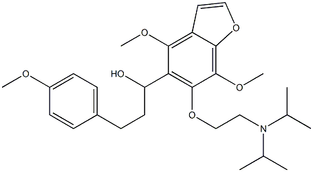 6-[2-[Bis(1-methylethyl)amino]ethoxy]-4,7-dimethoxy-α-[2-(4-methoxyphenyl)ethyl]-5-benzofuranmethanol 结构式