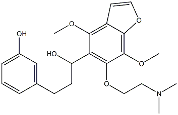 4,7-Dimethoxy-6-[2-(dimethylamino)ethoxy]-α-[2-(3-hydroxyphenyl)ethyl]-5-benzofuranmethanol,40680-97-5,结构式