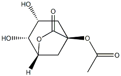 6-Oxabicyclo[3.2.1]octan-7-one, 1-(acetyloxy)-3,4-dihydroxy-, (1R,3S,4S,5S)-rel- (9CI),409347-13-3,结构式