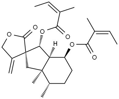 (1'R,3R,7'aβ)-4,5,1',3',3'a,4',5',6',7',7'a-Decahydro-3'aβ,4'β-dimethyl-1'β,7'α-bis[[(Z)-2-methyl-1-oxo-2-butenyl]oxy]-4-methylenespiro[furan-3,2'-[2H]inden]-2-one|