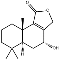 (4R)-4,5,5aα,6,7,8,9,9a-Octahydro-4α-hydroxy-6,6,9aβ-trimethylnaphtho[1,2-c]furan-1(3H)-one 结构式