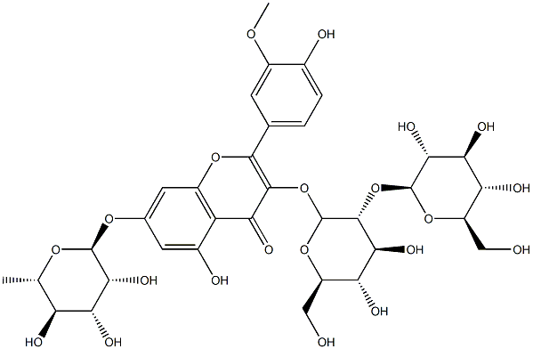 イソラムネチン3-ソホロシド-7-ラムノシド 化学構造式