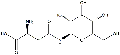 Nω-(β-D-マンノピラノシル)-L-アスパラギン 化学構造式