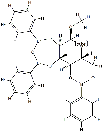 1-O-Methyl-2-O,3-O-[oxybis(phenylboranediyl)]-4-O,6-O-(phenylboranediyl)-α-D-glucopyranose|