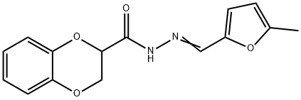 N'-[(5-methyl-2-furyl)methylene]-2,3-dihydro-1,4-benzodioxine-2-carbohydrazide 化学構造式