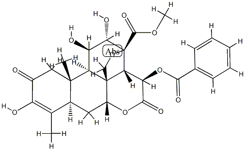 15β-Benzoyloxy-13,20-epoxy-3,11β,12α-trihydroxy-2,16-dioxopicras-3-en-21-oic acid methyl ester|鸦胆他宁