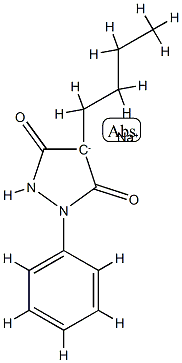 4-ブチル-1-フェニルピラゾリジン-3,5-ジオン/ナトリウム,(1:1) 化学構造式