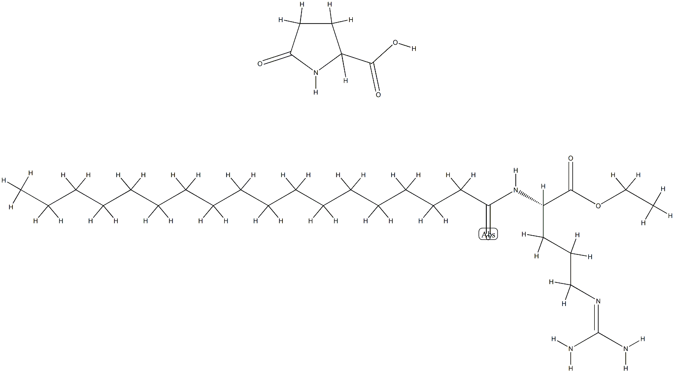 5-oxo-DL-proline, compound with ethyl N2-stearoyl-L-argininate (1:1) 结构式